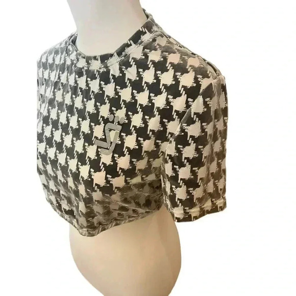 shane justin crop top velvet houndstooth size xl - Picture 5 of 8